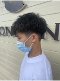 ショート波巻きパーマ