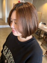 ヒース 姪浜(Heath)&nbsp;丸みショートボブ ブラウンベージュ 美髪 髪質改善 20代 30代