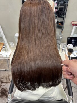 ファビ 渋谷(Fab) くびれヘア/暗めカラー/アプリコットオレンジ/縮毛矯正