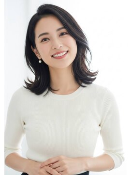 ネオリーブアイム 横浜西口店(Neolive aim) ワンカールボブルフ小顔くすみベージュレイヤー韓国前髪黒髪sk9