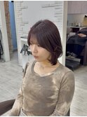 20代30代レイヤーボブ暖色艶カラー