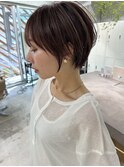 透明感カラー ボブ 前髪 ショート カラー ブリーチ&ダブルカラー