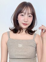ビーチ(BEACH)&nbsp;★前髪あり韓国レイヤーミルクブラウンくびれヘアダークパープル