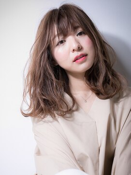 カバーヘアアンドスパ ブリス 浦和(COVER HAIR&SPA bliss) *bliss浦和*ダブルバングルーズなくせ毛風くびれセミディｘ