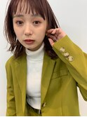ピンクベージュインナーカラーフェザーバンク[渋谷/渋谷駅]