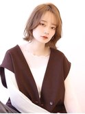 【大人可愛いひし形30代丸みヘルシースタイルミディアムボブ】