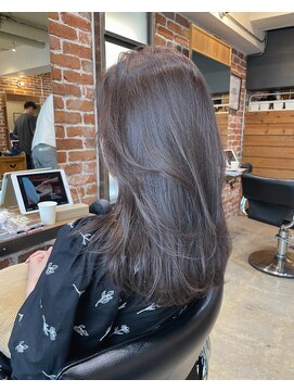 チョビー(Chobii) ニュアンスカラー レイヤーロング シルキーベージュ 60