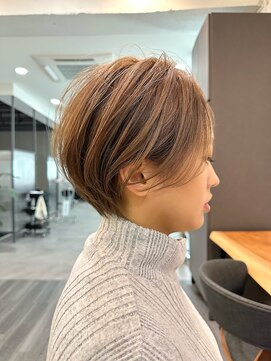 ビューエヒメ(VIEW EHIME) 小顔カットショートボブ大人可愛いアッシュオリーブ20代30代40代