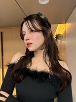 ハーフアップ顔まわりカット_イメチェン美髪外ハネボブ