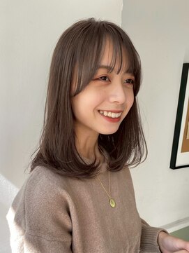 ハニーシブヤ(HONEY shibuya) ミディアムレイヤーカット/ゆるふわミディアム/ココアブラウン3