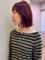 アトリエ タキ(atelier.taki)&nbsp;ピンクブラウン 顔周りカット 外ハネボブ　20代 艶髪 レイヤー