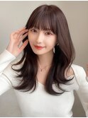 チェリーピンクくびれミディアムヘアー