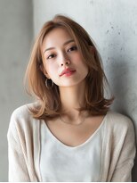 ロッソ 大橋店(Rosso) 明るめブラウンの外ハネミディ【大橋】