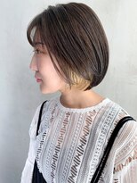 アルバム 銀座(ALBUM GINZA) インナーカラーボブ_ハイライトカラーオリーブカラー_ba304762