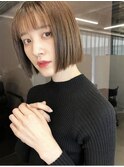 モードヘア お洒落なミニボブコンパクトボブ切りっぱなしボブ