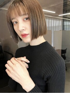 フォンズ(FONS) モードヘア お洒落なミニボブコンパクトボブ切りっぱなしボブ