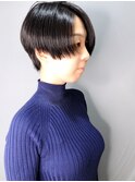 【morio池袋】かっこいい20代30代黒髪前下がりハンサムショート