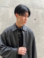 ジエクトカナウ 大阪梅田店(The Ect canow) センターパート/メンズマッシュ/黒髪/前下がり/アッシュブラック