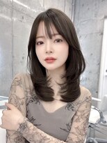 エヌアイ オモテサンドウ(ni omotesando) オリーブグレージュ/透明感カラー/韓国風レイヤーカット上
