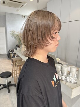 ミント(mint) ショートウルフとミルクティーベージュ＊