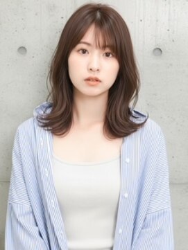 シースルーバング×アッシュブラウン