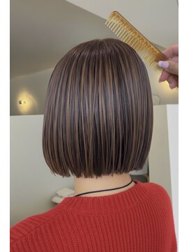 ハイライトで作る立体カラーの美ボブ/東淀川区淡路ボブ