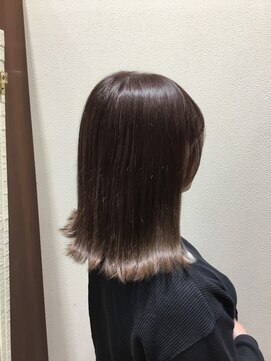 アクセ 切りっぱなしボブ×ココアブラウン艶カラー20代30代40代