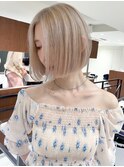 王子/大人ハイトーンショートボブ/20代30代40代
