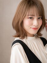 モッズヘア 越谷(mod's hair) 透明感ミルクティーブラウン/外ハネミディアム/くびれボブe