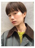 表参道/ぱっつん前髪/グレージュアッシュ/マッシュウルフ