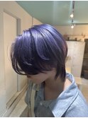 ラベンダーカラー/韓国ヘア/センターウルフ