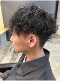 ツイストスパイラルパーママッシュメンズパーマ波巻きパーマ