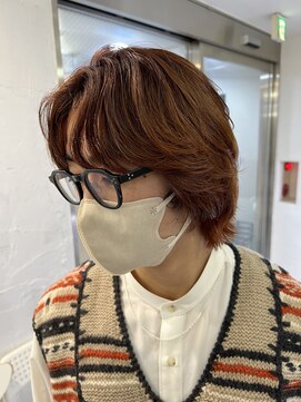 バイフィフス 原宿/表参道(by fifth) 韓国メンズハイトーンカラーオレンジブラウン茶髪ツーブロック