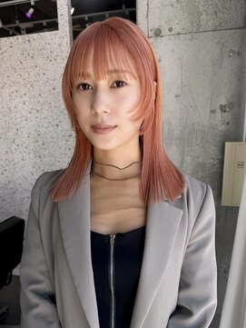 ラニヘアサロン(lani hair salon) コーラルオレンジ/ペールオレンジ/顔まわりレイヤー
