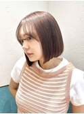 マロンベージュ/ボブ/前髪/レイヤー/髪質改善/縮毛矯正/立川
