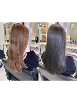 うねりや癖を見極め、髪質にあった商材使用で自然な仕上がり☆憧れの美髪ストレートが叶います♪