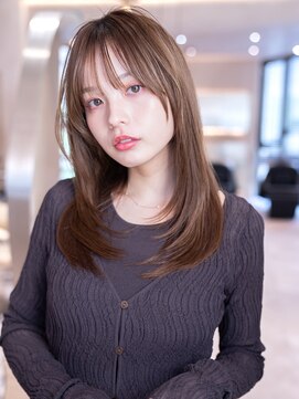 大人ガーリー顔周り似合わせカット/ミディアムレイヤーカット