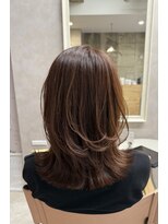 ラメル(RAMEL) レイヤースタイル+白髪染カラーぴんくカラー+補強TR