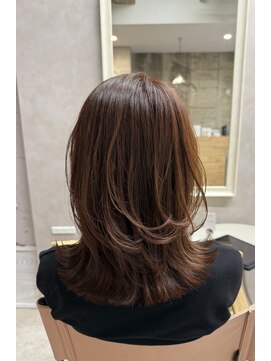 ラメル(RAMEL) レイヤースタイル+白髪染カラーぴんくカラー+補強TR