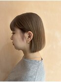ショートボブ/丸みショートボブ/ミルクティーベージュ