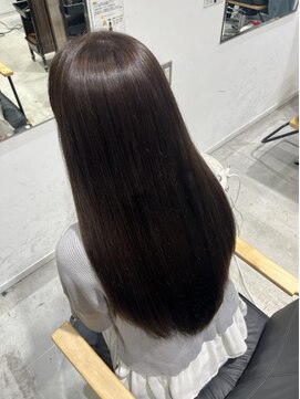 ビューバイネオリーブ 用賀店(Beau'r by neolive) ストレートパーマ縮毛矯正ダークパープル夏ミルクブラウン[用賀]