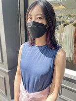 ヘアーアイスカルテット(HAIR ICI QUARTET)&nbsp;ロブ　インナーカラー　ピンクパープル