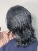 アッシュグレー_マロンベージュ Aラインボブ かきあげ