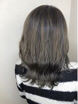 モルニ(MORNI)&nbsp;アッシュグレー_マロンベージュ Aラインボブ かきあげ