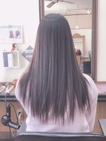ココ(CO_CO) 艶感と柔らかさしなやかストレートロング　ピンクアッシュカラー