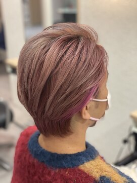 プレデフリュー 北白川本店(PUREE de FLEURS) メンズカット/ブリーチ/ダブルカラー/ピンク/レッド/ハイライト