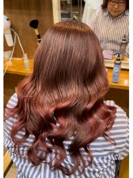 ヘアーサロン アトリエ(Hair salon ATORIE) ロングレイヤーブリーチカラーハイライトピンクブラウン