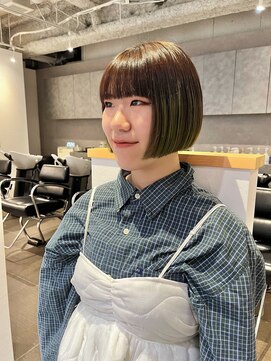 カフ(CAF) CAF FUKO ルーツカラー/ライムグリーン/ミニボブ/大阪/心斎橋