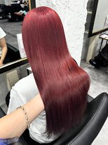 リア(riah) ケアブリーチ/透明感ダブルカラー/ピンクレッド/ロング