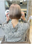 海外ヘア カーテンバング ベージュボブ フェイスレイヤー t113